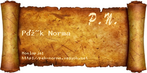 Pék Norma névjegykártya